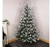 Samuel Alexander 210Cm 7Ft Snowtime Colorado Snow Spruce Green Christmas Tree With 765 Tips Snow Flock