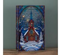 Samuel ALEXANDER 21cm Battery Operated Light up Double Sided Stained Glass Victorian Church Decoration with LEDs