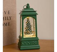 21cm Green Christmas Tree Water Spinner Lantern Warm White LED