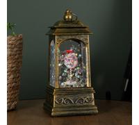 Samuel Alexander 21cm Dual Powered Light up Santa Stop Here Christmas Water Spinner with LEDs