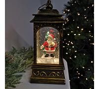 Samuel ALEXANDER 21cm Glitter Water Spinner Lantern - Santa