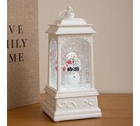 Samuel Alexander 21cm White Snowman Christmas Water Spinner Lantern with White LED Samuel Alexander White