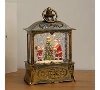 22cm Dual Powered Gold Santa Christmas Water Spinner Lantern