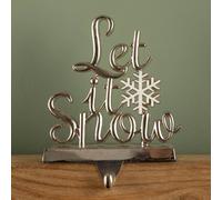 Samuel Alexander 22Cm Silver Christmas Stocking Hanger Let It Snow