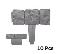 Samuel Alexander 23Cm 10 Piece Grey Cobble Stone Effect Garden Edging Boarder