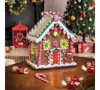 Samuel Alexander 23cm Battery Operated LED Christmas Gingerbread Candy Chalet Decoration Samuel Alexander Multicolor