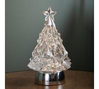 Samuel Alexander 23Cm Battery Operated Light Up Glitter Water Spinner Christmas Tree With Colour Changing Leds