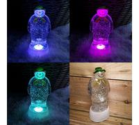 Samuel Alexander 23cm Dual Power Colour Changing LED Christmas Glitter Water Spinner The Snowman & The Snow dog™