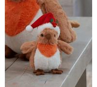 Samuel Alexander 23Cm Plush Christmas Robin Decoration With Santa Hat