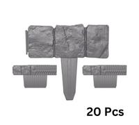 Samuel Alexander 23Cm Set Of 20 Grey Cobble Stone Effect Garden Edging Border
