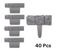 Samuel Alexander 23Cm Set Of 40 Grey Cobble Stone Effect Garden Edging Border
