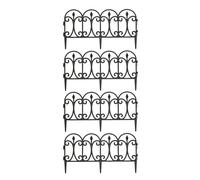 Samuel Alexander 23cm x 57cm 4 Piece Black Ornate Garden Decorative Border Fence Edging