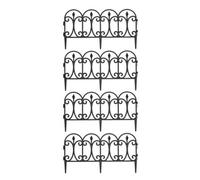 Samuel Alexander 23Cm X 57Cm 4 Piece Black Ornate Garden Decorative Border Fence Edging