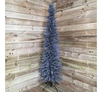 Samuel Alexander 244cm / 8ft Wrapped Pencil Pine Grey Christmas Tree with 460 Tips