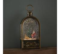 24cm Battery Operated Light up Santa and Christmas Tree Water Spinner with LEDs