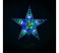 Samuel Alexander 24cm Multi Effect Indoor Outdoor LED Star Christmas Tree Topper in Multicoloured