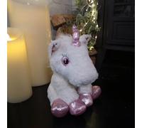 Samuel Alexander 24Cm Plush White Unicorn With Sparkly Pink Horn And Hooves