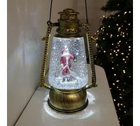 Samuel Alexander 24cm Premier Christmas Water Spinner Antique Gold Effect Hurricane Lantern Style with Santa Scene Samuel Alexander Gold