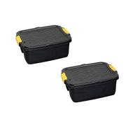 Samuel ALEXANDER 24L Heavy Duty Lockable & Stackable Storage Tub Chest with Clips (2)