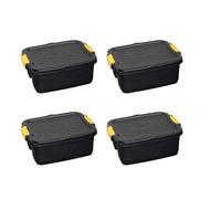 Samuel ALEXANDER 24L Heavy Duty Lockable & Stackable Storage Tub Chest with Clips (4)