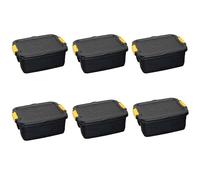 Samuel ALEXANDER 24L Heavy Duty Lockable & Stackable Storage Tub Chest with Clips (6)