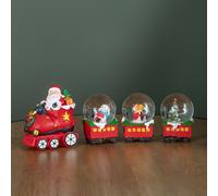 Samuel Alexander 25cm All Aboard Santa's Train Christmas Snow Sphere Decoration in Red Samuel Alexander Red