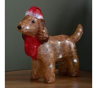 Samuel Alexander 25Cm Battery Operated Light Up Christmas Ice Dachshund With 30 Cool White Leds