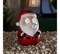 Samuel ALEXANDER 25cm Battery Operated Outdoor Blinkin' Santa Christmas with White LEDs & Timer Function