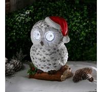 Samuel Alexander 25cm Battery Operated Outdoor Blinkin' Snowy Christmas Owl with White LEDs & Timer Function
