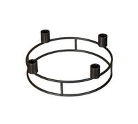 Samuel Alexander 25Cm Black Metal Taper Candle Ring Holder