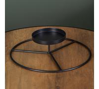 Samuel Alexander 25cm Black Round Metal Pillar Candle Ring Holder