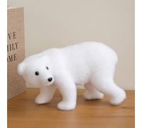 Samuel Alexander 25cm Freestanding Flocked Polar Bear Christmas Decoration in White Samuel Alexander White
