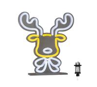 Samuel Alexander 25cm Light up Christmas Reindeer Face Table Top Neon Sign Samuel Alexander Multicolor