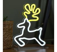 Samuel Alexander 25cm Light up Christmas Reindeer Table Top Neon Sign