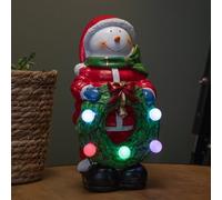 Samuel Alexander 25Cm Light Up Frosty Snowman Christmas Hand Painted Decoration With Leds