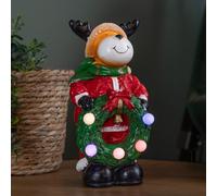 Samuel Alexander 25Cm Light Up Rudy Rudolph Christmas Hand Painted Decoration With Leds