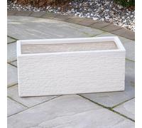 Samuel ALEXANDER 25cm Plastic Slate Effect Garden Patio Trough in Stone