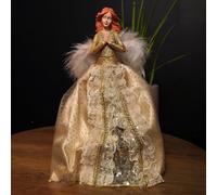 Samuel Alexander 25Cm Premier Christmas Tree Topper Angel Decoration With Feather Wings In Gold