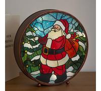 Samuel Alexander 25cm USB Powered Light Up Santa Stained Glass Christmas Decoration Samuel Alexander Multicolor