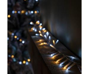 Samuel Alexander 25M 1000 Led Treebrights Christmas String Lights With Timer In White & Warm White On Clear Cable