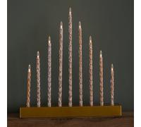 Samuel Alexander 26Cm Battery Operated Gold Light Up Christmas Candle Bridge With 9 Warm White Leds