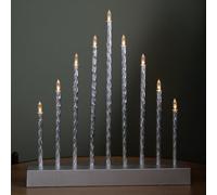 Samuel Alexander 26Cm Battery Operated Silver Light Up Christmas Candle Bridge With 9 Warm White Leds
