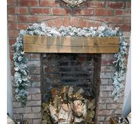 270cm 9ft Kaemingk Luxury Green Christmas Imperial Garland Snowflocked