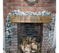 Samuel ALEXANDER 270cm (9ft) Luxury Green Christmas Snowflocked Garland