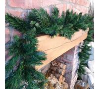 Samuel Alexander 270Cm (9Ft) Plain Green Kateson Fir Green Christmas Garland With 180 Tips