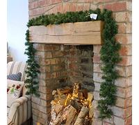Samuel ALEXANDER 270cm (9ft) x 20cm Pine Christmas Garland Plain Green