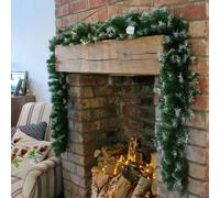 Samuel Alexander 270cm (9ft) x 25cm Snow Tipped Green Christmas Garland Decoration