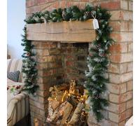 Samuel ALEXANDER 270cm x 25cm Frosted Glacier Christmas Garland with Pine Cones