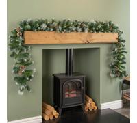 Samuel Alexander 270Cm X 25Cm Frosted Glacier Christmas Garland With Pine Cones