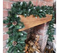 270cm x 25cm Samuel Alexander Snow King Fir Christmas Garland with Pine Cones